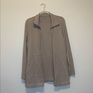 Eileen Fisher Stone Lounge Jacket and Pant Set